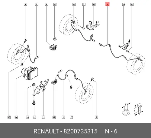Датчик ABS RENAULT 8200735315