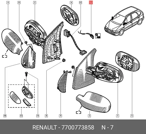  7700773858 ДАТЧИК ТЕМПЕРАТУРЫ ВОЗДУХА RENAULT