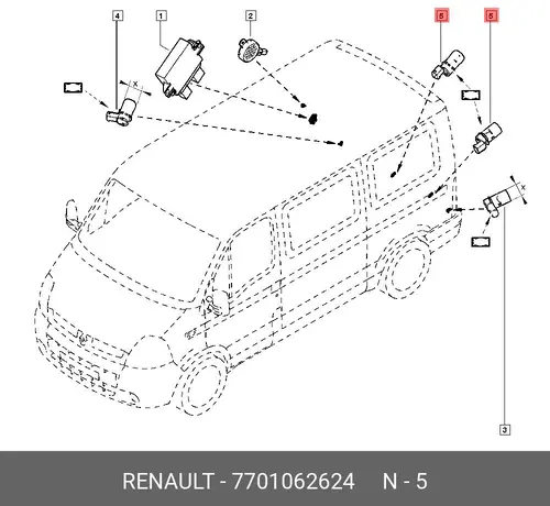 ДАТЧИК РАДАРА ЗАДНЕГО ХОДА 7701062624 RENAULT