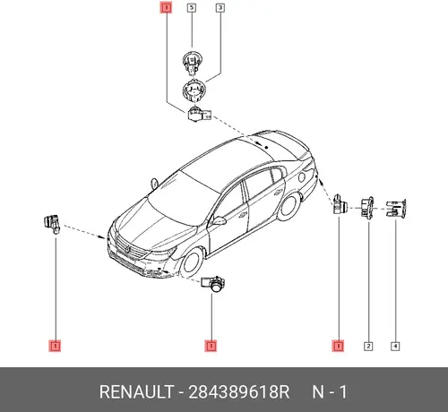 ДАТЧИК СЛЕПОЙ ЗОНЫ RENAULT 284389618R