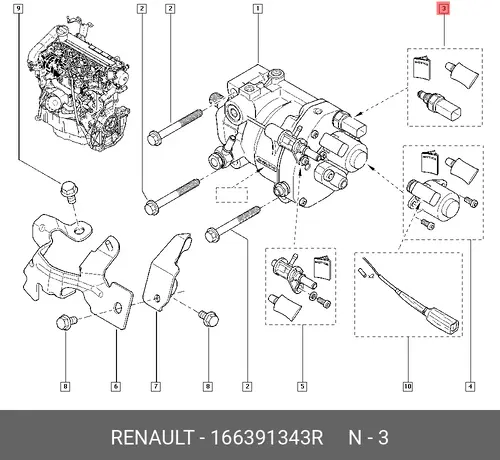 Датчик температуры автомобильный RENAULT 166391343R