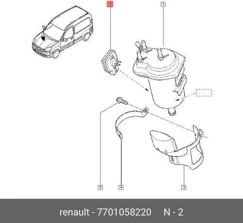 ДАТЧИК ТОПЛ ФИЛЬТРА 7701058220 RENAULT