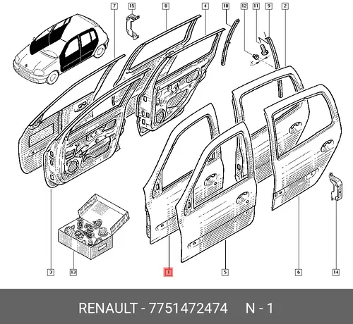 ДВЕРЬ 7751472474 RENAULT