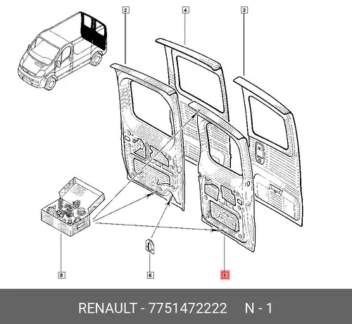 ДВЕРЬ БАГАЖНИКА 7751472222 RENAULT
