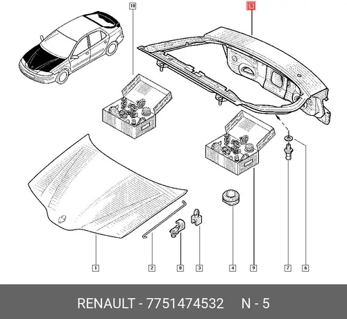 ДВЕРЬ БАГАЖНИКА 7751474532 RENAULT
