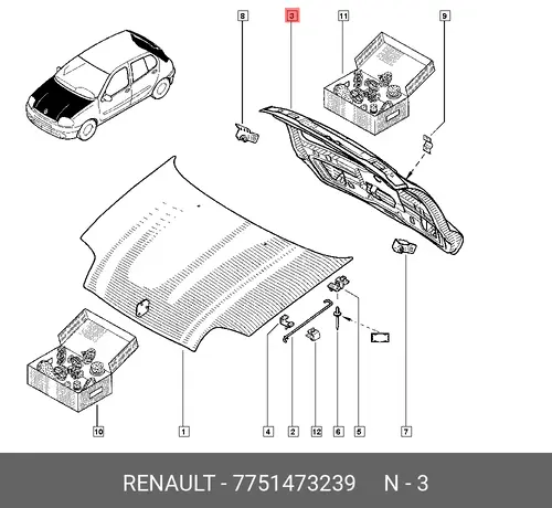 ДВЕРЬ БАГАЖНИКА 7751473239 RENAULT