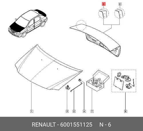 КРЫШКА БАГАЖНИКА 6001551125 RENAULT