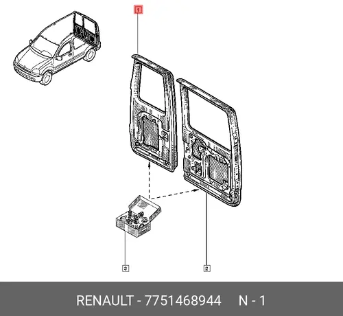 ДВЕРЬ ЗАД ПР 7751468944 RENAULT