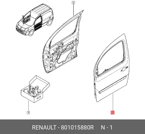 ДВЕРЬ ПЕР ЛЕВ (МЕТ) 801015880R RENAULT