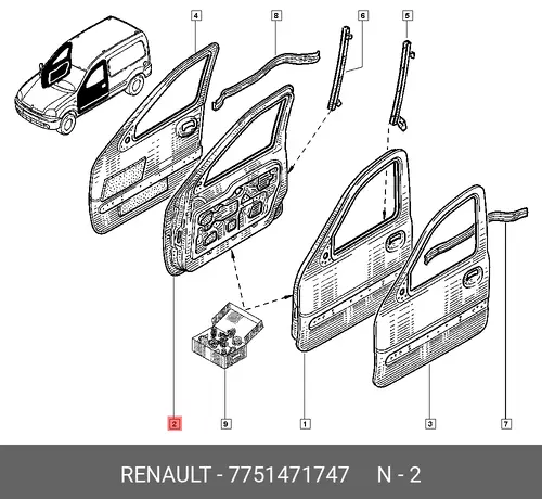ДВЕРЬ ПЕР ПР 7751471747 RENAULT