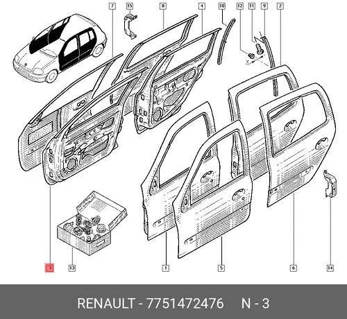 ДВЕРЬ ПЕР ПР 7751472476 RENAULT