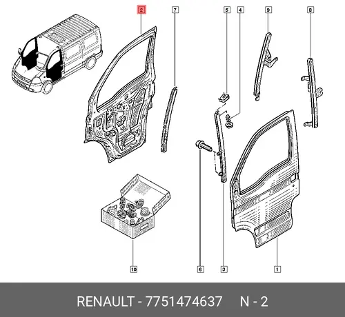 ДВЕРЬ ПЕР ПРАВ 7751474637 RENAULT
