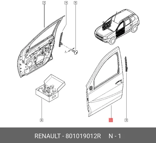 дверь пер.лев.!\ Renault 801019012R