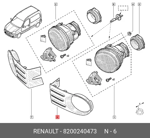 ДЕКОР НАКЛАДКА БАМПЕРА (ПЛАС) 8200240473 RENAULT