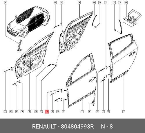  ДЕРЖАТЕЛЬ ПЕТЛИ ДВ. 804804993R RENAULT