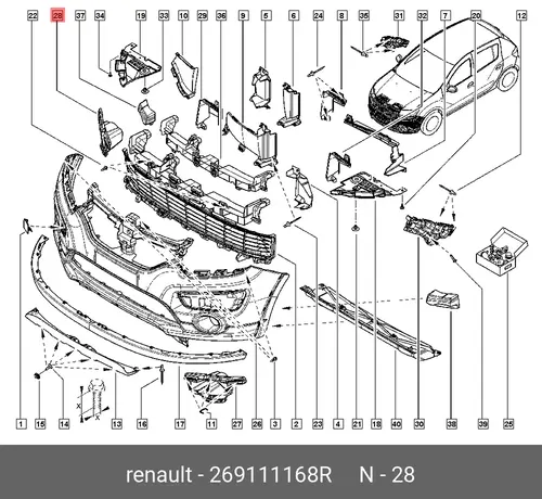 кронштейн ПТФ!\ Renault 269111168R