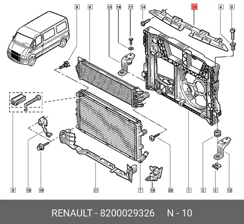 ДЕРЖАТЕЛЬ РАДИАТОРА (ПЛАС) 8200029326 RENAULT