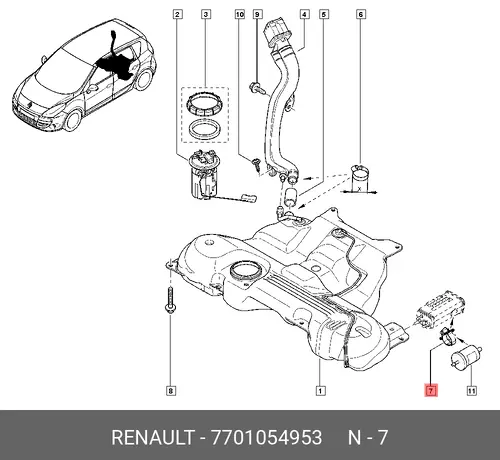 Топливный фильтр RENAULT 7701054953
