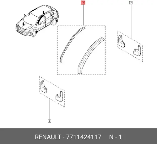 Дефлектор KOLEOS 7711424117 RENAULT