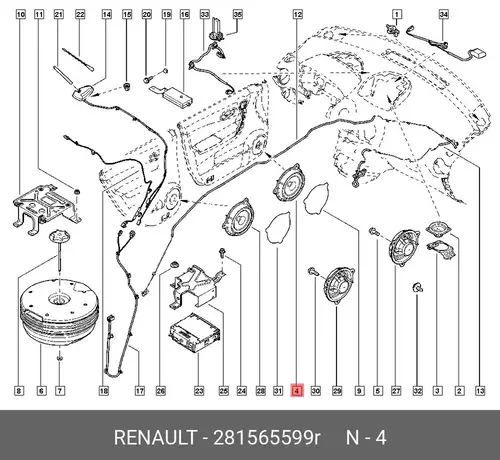ДИНАМИК ЗАД ДВЕРИ 281565599R RENAULT
