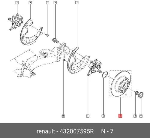 Тормозной диск RENAULT 432007595R