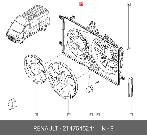  ДЕРЖАТЕЛЬ ВЕНТИЛЯТОРА 214754524R RENAULT