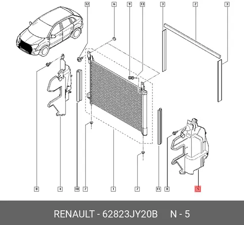  КРОНШТЕЙН РАДИАТОРА (ПЛАС) (RENAULT) 62823JY20B