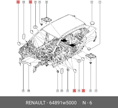  ЗАГЛУШКА 64891W5000 RENAULT