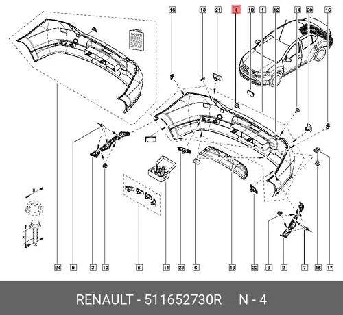  511652730R PLUG, PLASTIC RENAULT