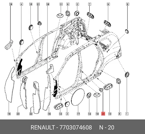 заглушка 10-12!\ Renault 7703074608
