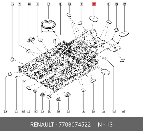 заглушка 50x80!\ Renault 7703074522