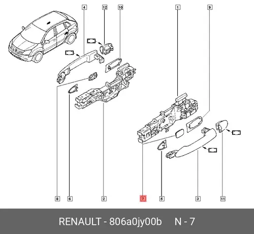Ручка двери RENAULT 806A0JY00B
