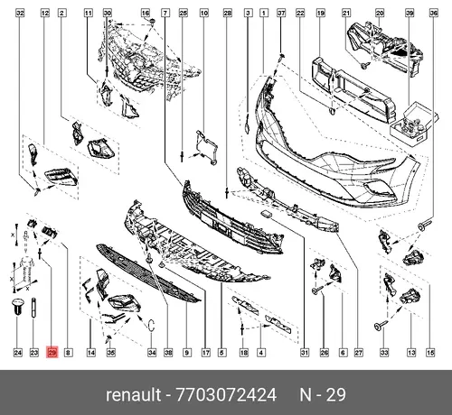 заклепка! d=4.8мм\ Renault Duster 7703072424