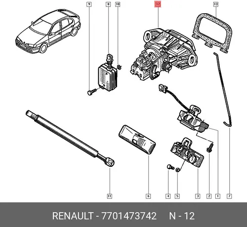 ЗАМОК ЗАДНЕЙ ДВЕРИ (RENAULT) 7701473742