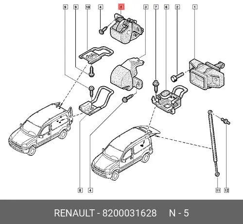 ЗАМОК ДВЕРИ ЗАДНИЙ 8200031628 RENAULT