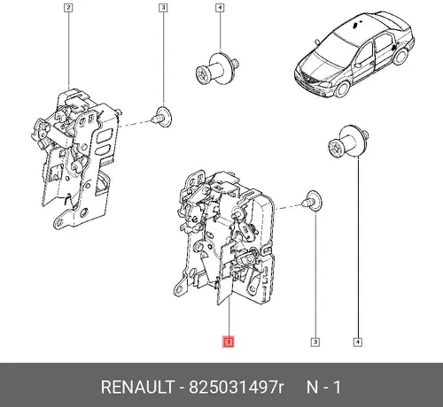 ЗАМОК ДВЕРИ ЗАДН ЛЕВ 825031497R RENAULT