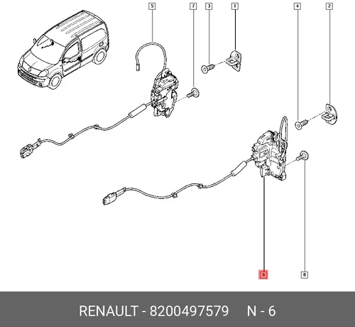  ЗАМОК ПЕР ЛЕВ КАНГУ2 8200497579 RENAULT