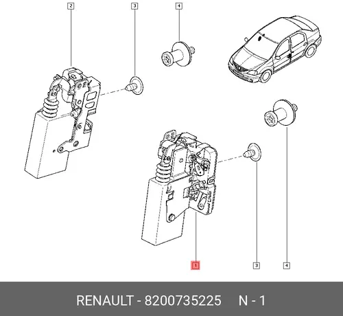  ЗАМОК ДВЕPИ 8200735225 RENAULT