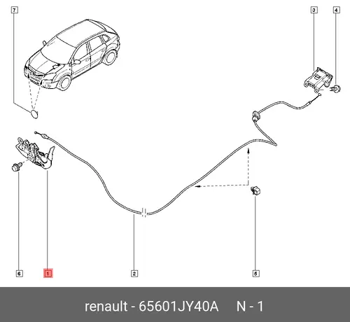 Замок капота RENAULT Koleos 65601JY40A