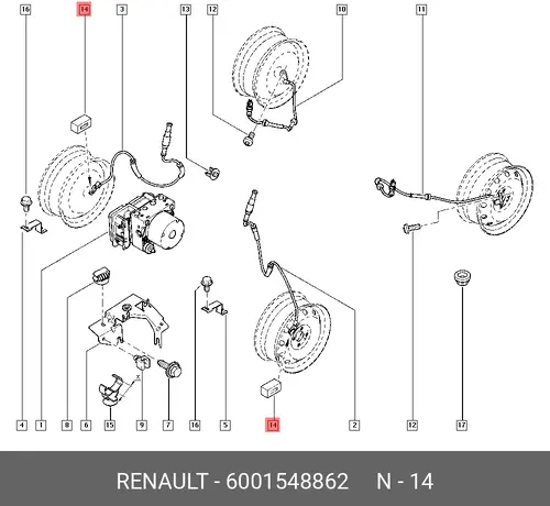 Датчик ABS RENAULT 6001548862