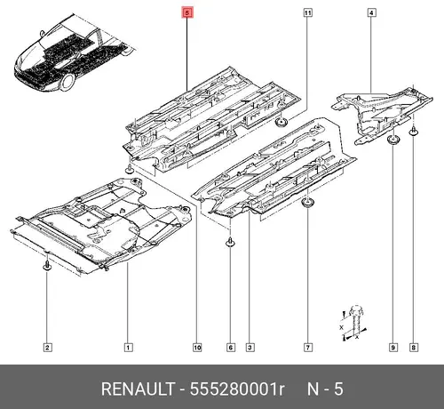 Решетка радиатора RENAULT 555280001R