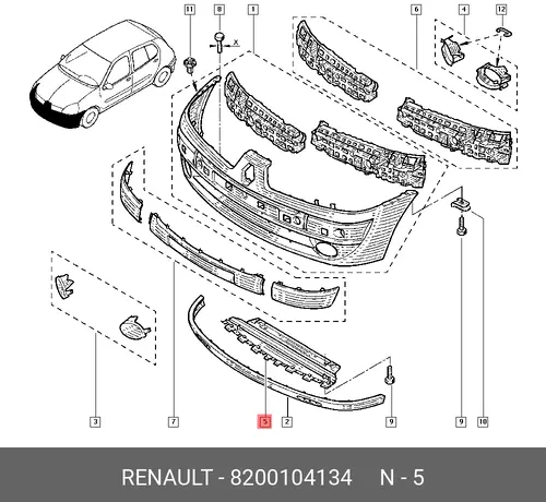 защита бампера переднего!\ Renault 8200104134