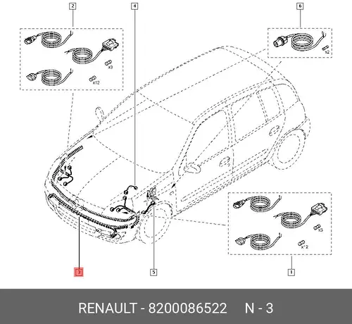 8200086522 КАБЕЛЬ RENAULT