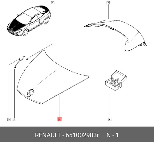 КАПОТ 651002983R RENAULT