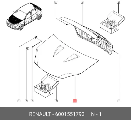 КАПОТ 6001551793 RENAULT
