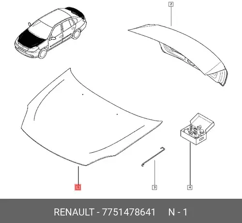 7751478641 КАПОТ RENAULT