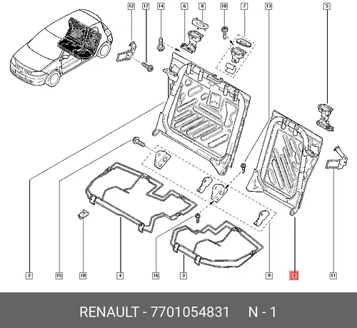 КАРКАС СПИНКИ СИДЕНЬЯ (МЕТ) 7701054831 RENAULT