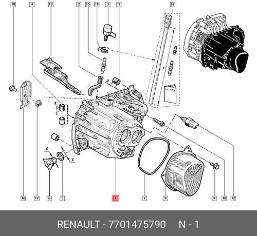  КАРТЕР КПП (МЕТ) 7701475790 RENAULT