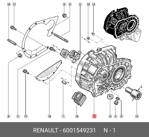  КАРТЕР КПП (МЕТ) 6001549231 RENAULT