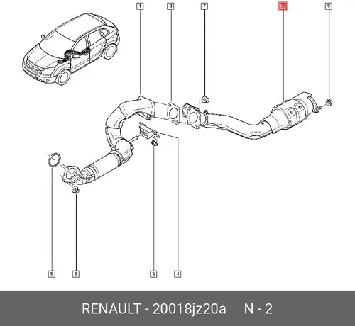 КАТАЛИЗАТОР 20018JZ20A RENAULT